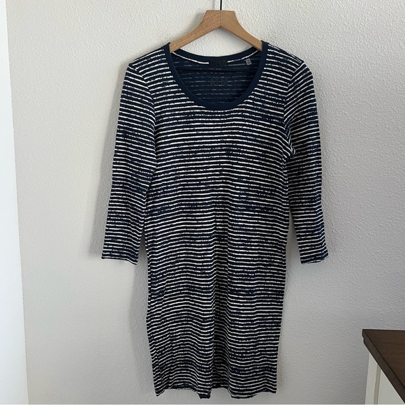 ATM Anthony Thomas Melillo 3/4 Sleeve Printed Stripe 100% Cotton Small - Picture 1 of 6